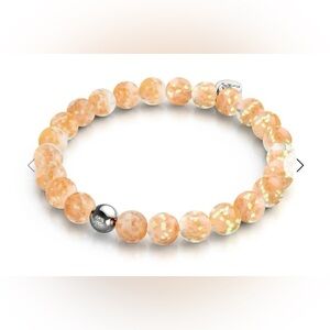 Nogu Beaded Bracelet in Peach and Silver Glow In The Dark